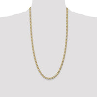 14K Yellow Gold 28" 5.25mm Semi-Solid Curb Chain with Lobster Clasp by Oro Pregiato