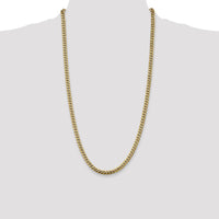 14K Yellow Gold 28" 5mm Solid Miami Cuban Link Chain with Lobster Clasp by Oro Pregiato