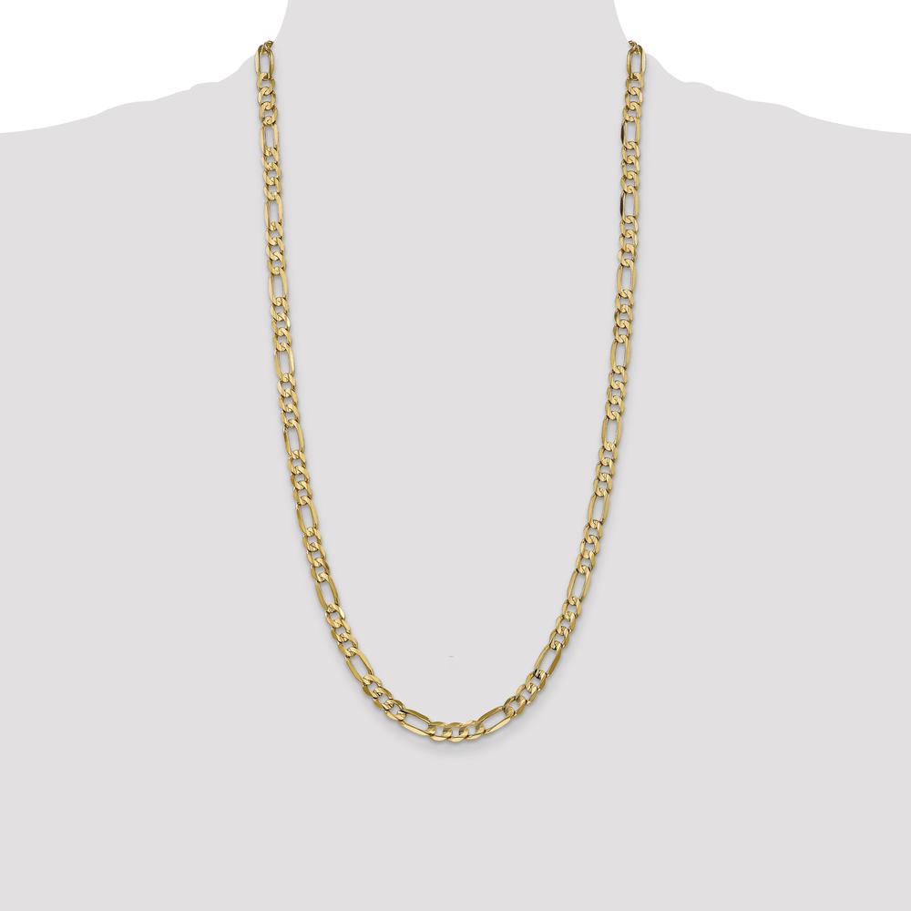 14K Yellow Gold 28" 6mm Concave Open Figaro Chain with Lobster Clasp by Oro Pregiato