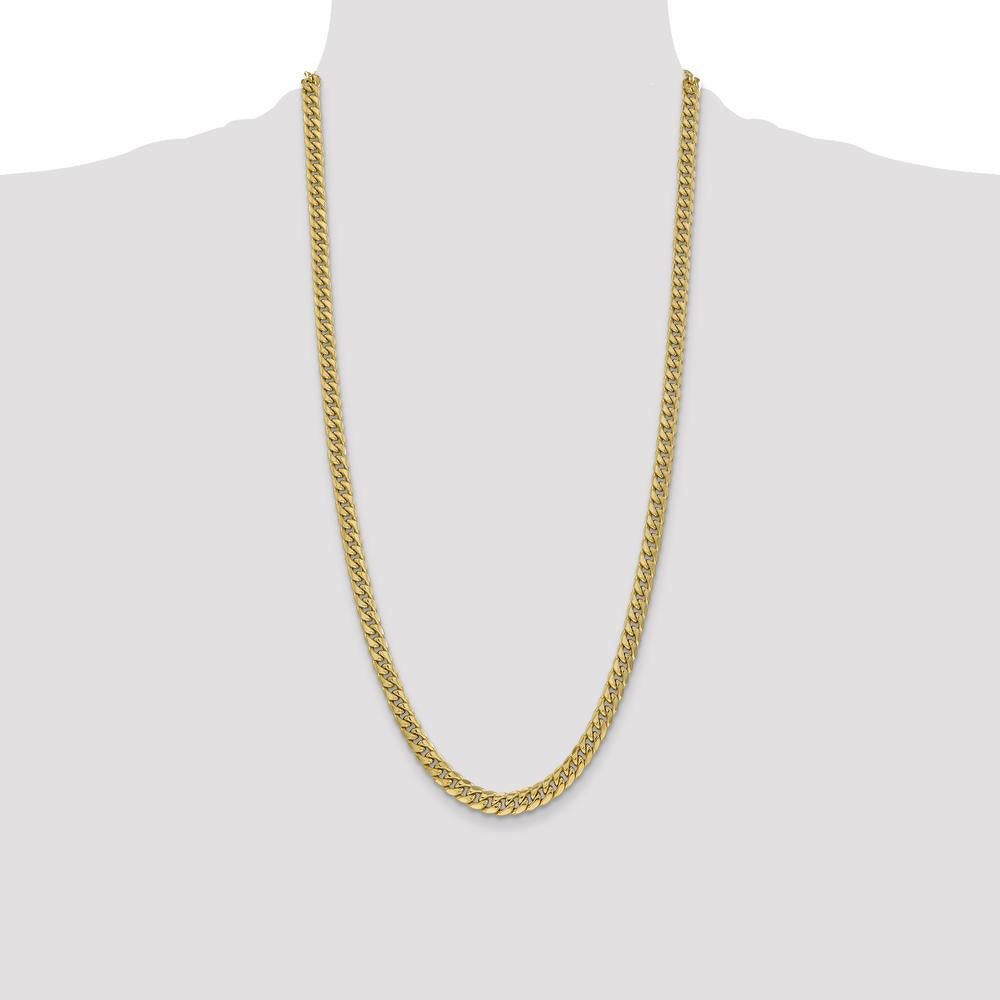 14K Yellow Gold 28" 6mm Miami Cuban Chain with Lobster Clasp by Oro Pregiato