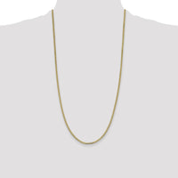 14K Yellow Gold 28" Beveled Curb Chain Necklace - 2.3mm Width with Lobster Clasp by Oro Pregiato