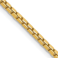 14K Yellow Gold 28" Box Chain Necklace - 1.9mm Width with Lobster Clasp by Oro Pregiato
