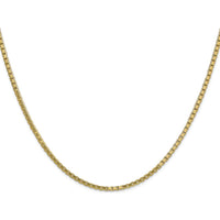 14K Yellow Gold 28" Box Chain Necklace - 1.9mm Width with Lobster Clasp by Oro Pregiato