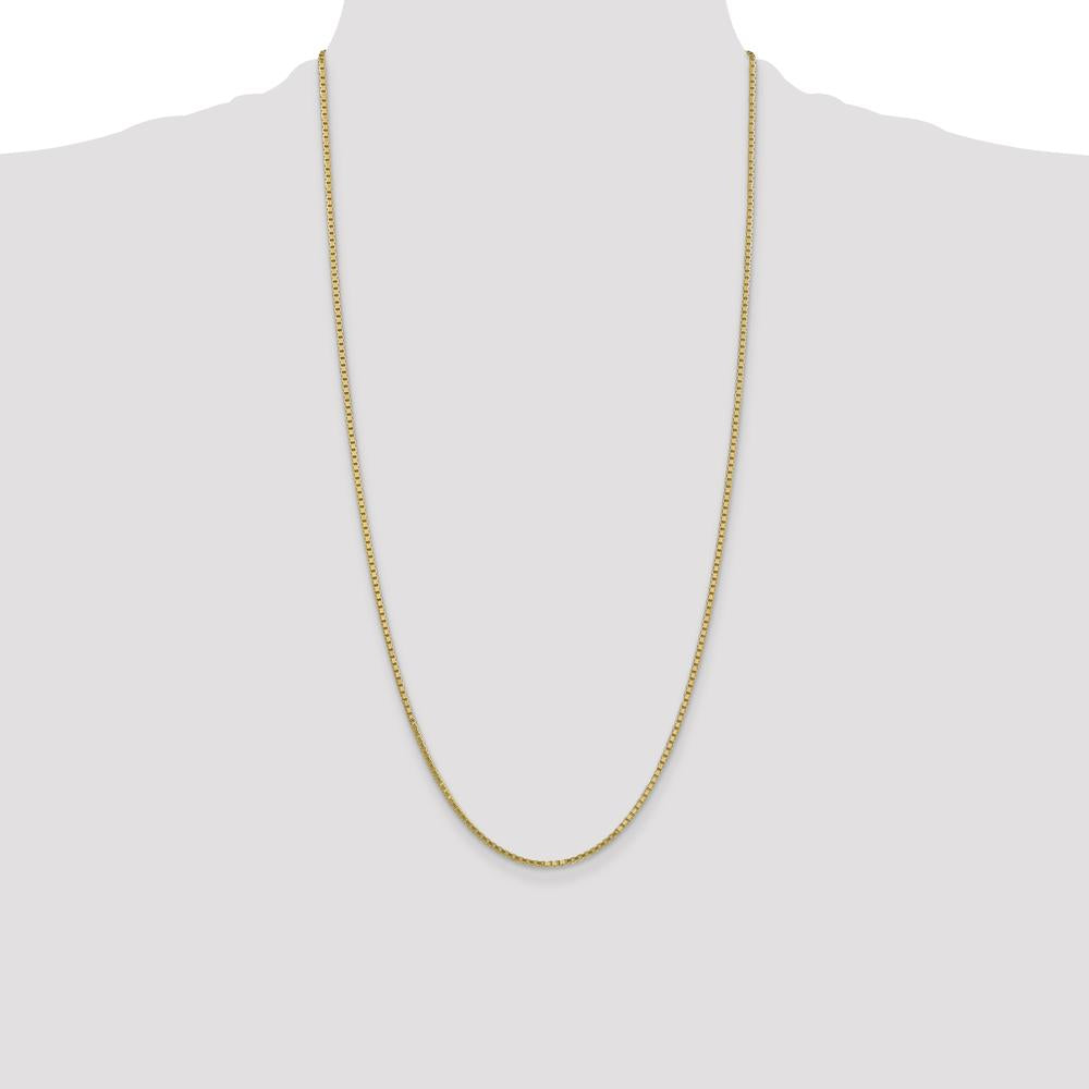 14K Yellow Gold 28" Box Chain Necklace - 1.9mm Width with Lobster Clasp by Oro Pregiato