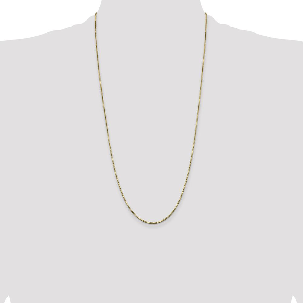 14K Yellow Gold 28" Box Chain Necklace with Lobster Clasp - 1.05mm Width by Oro Pregiato