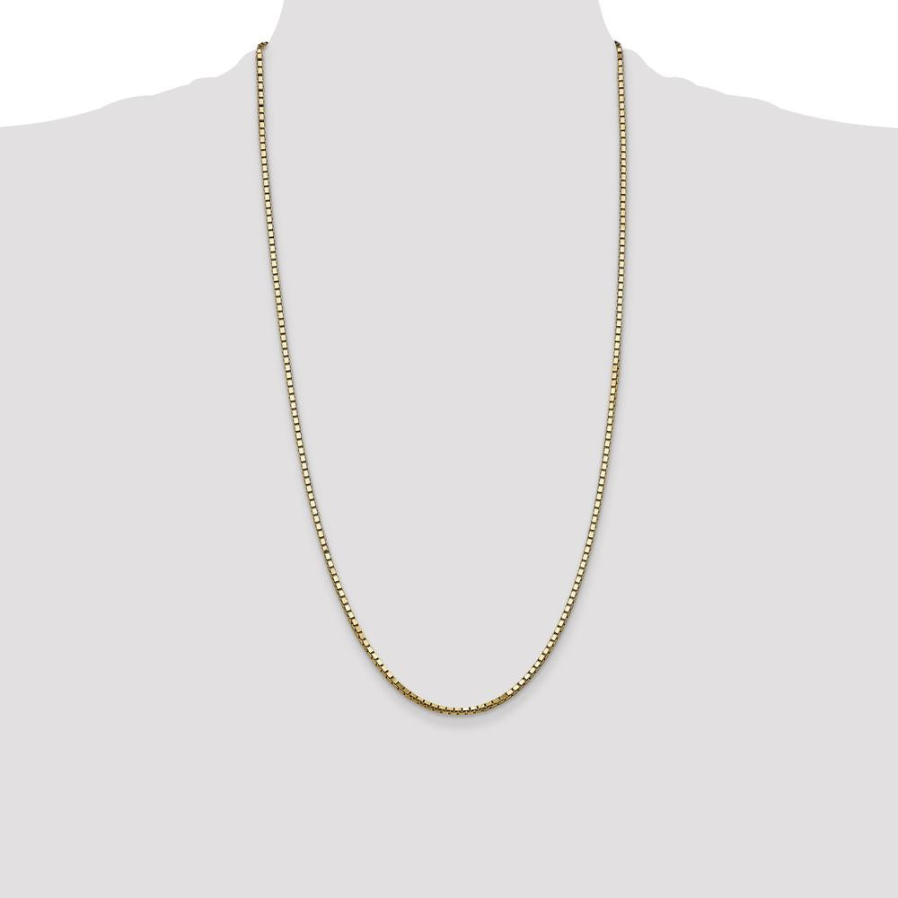 14K Yellow Gold 28" Box Chain Necklace with Lobster Clasp by Oro Pregiato