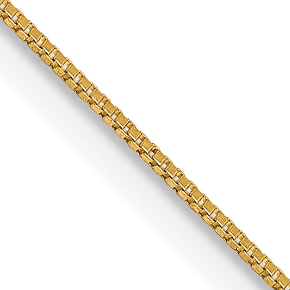14K Yellow Gold 28" Box Chain Necklace with Spring Ring Clasp - 0.5mm Width by Oro Pregiato