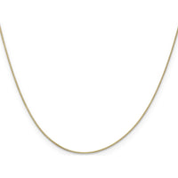 14K Yellow Gold 28" Box Chain Necklace with Spring Ring Clasp - 0.5mm Width by Oro Pregiato