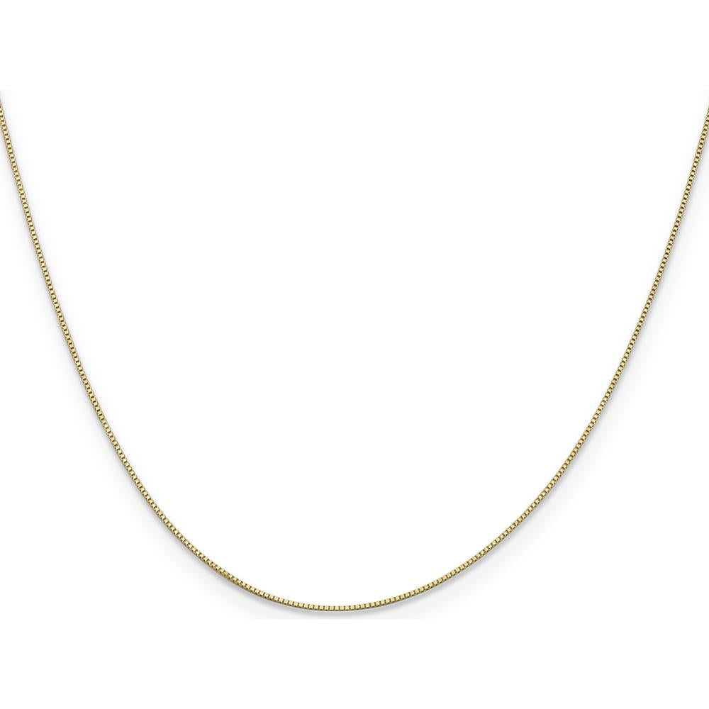 14K Yellow Gold 28" Box Chain Necklace with Spring Ring Clasp - 0.5mm Width by Oro Pregiato