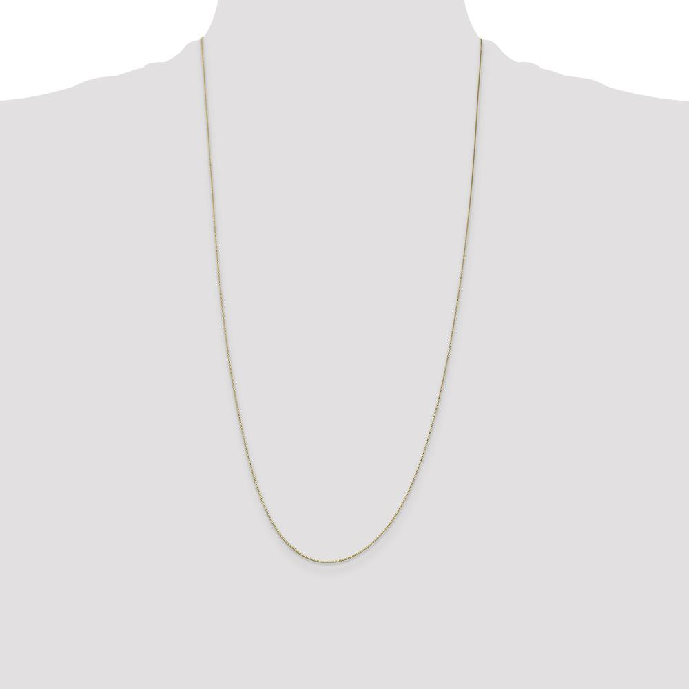 14K Yellow Gold 28" Box Chain Necklace with Spring Ring Clasp - 0.5mm Width by Oro Pregiato