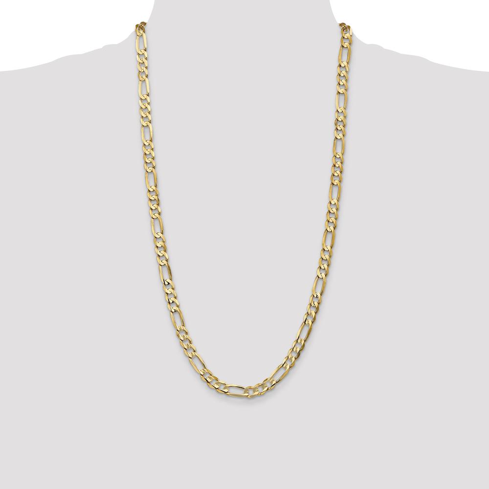 14K Yellow Gold 28" Concave Open Figaro Chain - 6.75mm by Oro Pregiato