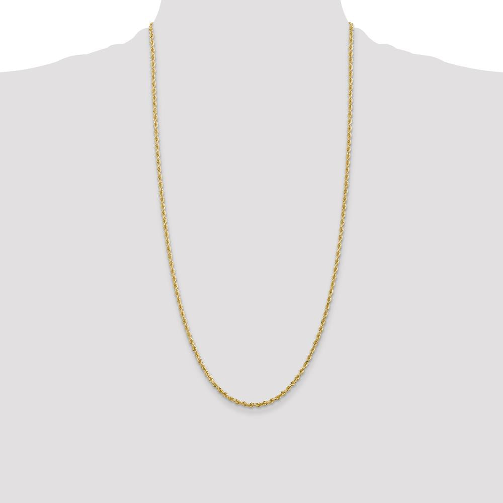 14K Yellow Gold 28" Diamond-Cut Quadruple Rope Chain - 2.75mm Width by Oro Pregiato