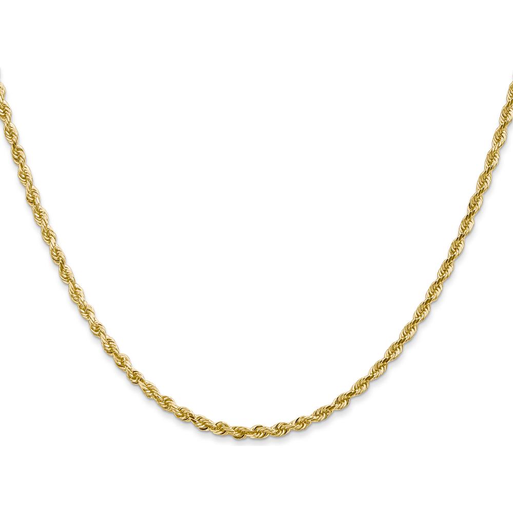 14K Yellow Gold 28" Diamond-Cut Rope Chain - 2.25mm Width, Lobster Clasp by Oro Pregiato