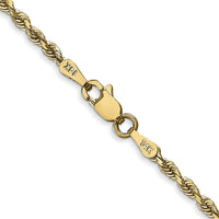 14K Yellow Gold 28" Diamond-Cut Rope Chain - 2.25mm Width, Lobster Clasp by Oro Pregiato