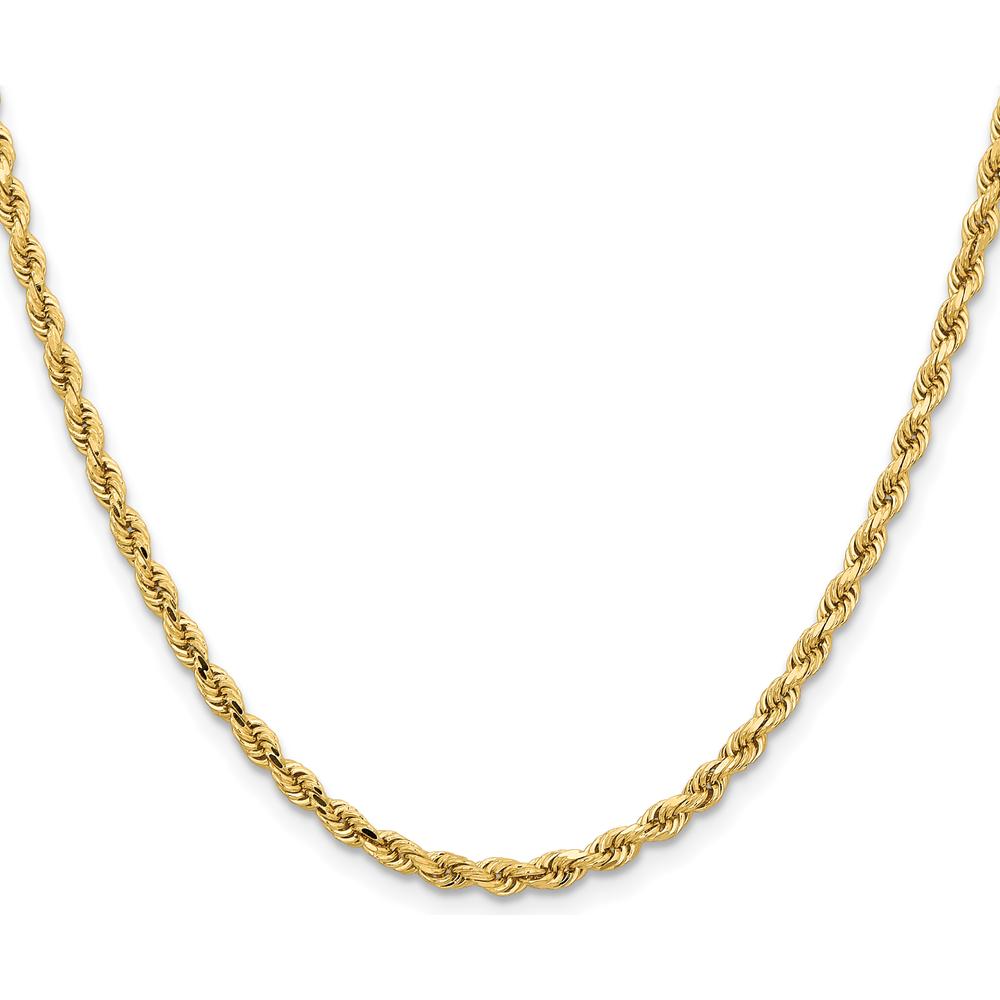 14K Yellow Gold 28" Diamond-Cut Rope Chain Necklace - 3.25mm Width