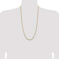 14K Yellow Gold 28" Diamond-Cut Rope Chain Necklace - 3.25mm Width