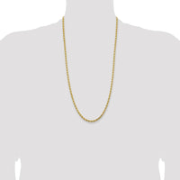 14K Yellow Gold 28" Diamond-Cut Rope Chain Necklace - 4.25mm Width