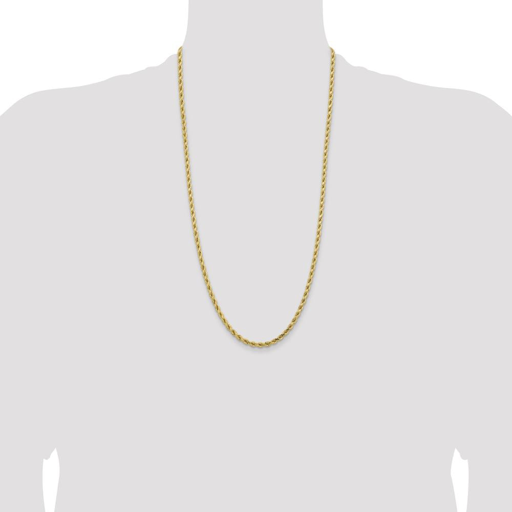 14K Yellow Gold 28" Diamond-Cut Rope Chain Necklace - 4.25mm Width
