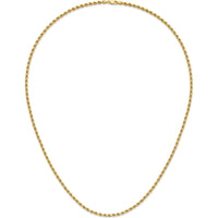 14K Yellow Gold 28" Diamond-Cut Rope Chain Necklace with Lobster Clasp - 3.5mm Solid Handmade Design