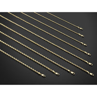 14K Yellow Gold 28" Diamond-Cut Rope Chain Necklace with Lobster Clasp - 3.5mm Solid Handmade Design