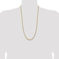 14K Yellow Gold 28" Diamond-Cut Rope Chain Necklace with Lobster Clasp - 3.75mm