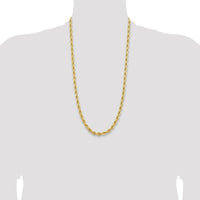 14K Yellow Gold 28" Diamond-Cut Rope Chain with Fancy Lobster Clasp - 6.5mm Width