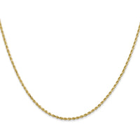 14K Yellow Gold 28" Diamond-Cut Rope Necklace with Lobster Clasp