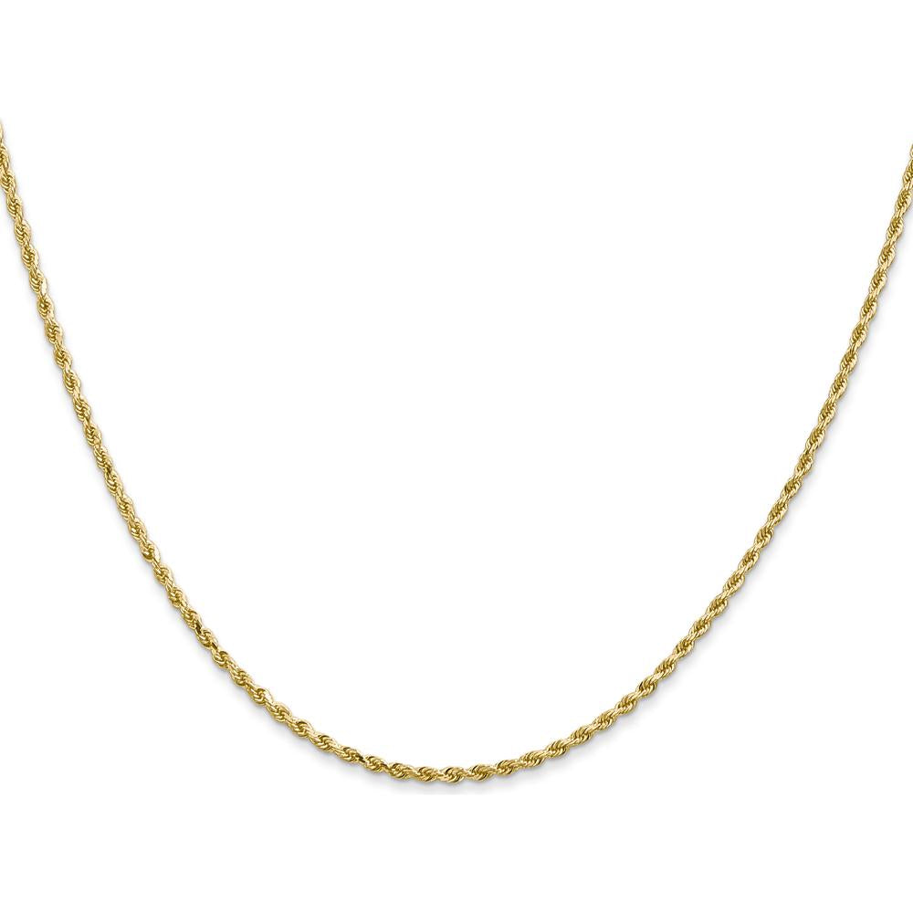 14K Yellow Gold 28" Diamond-Cut Rope Necklace with Lobster Clasp