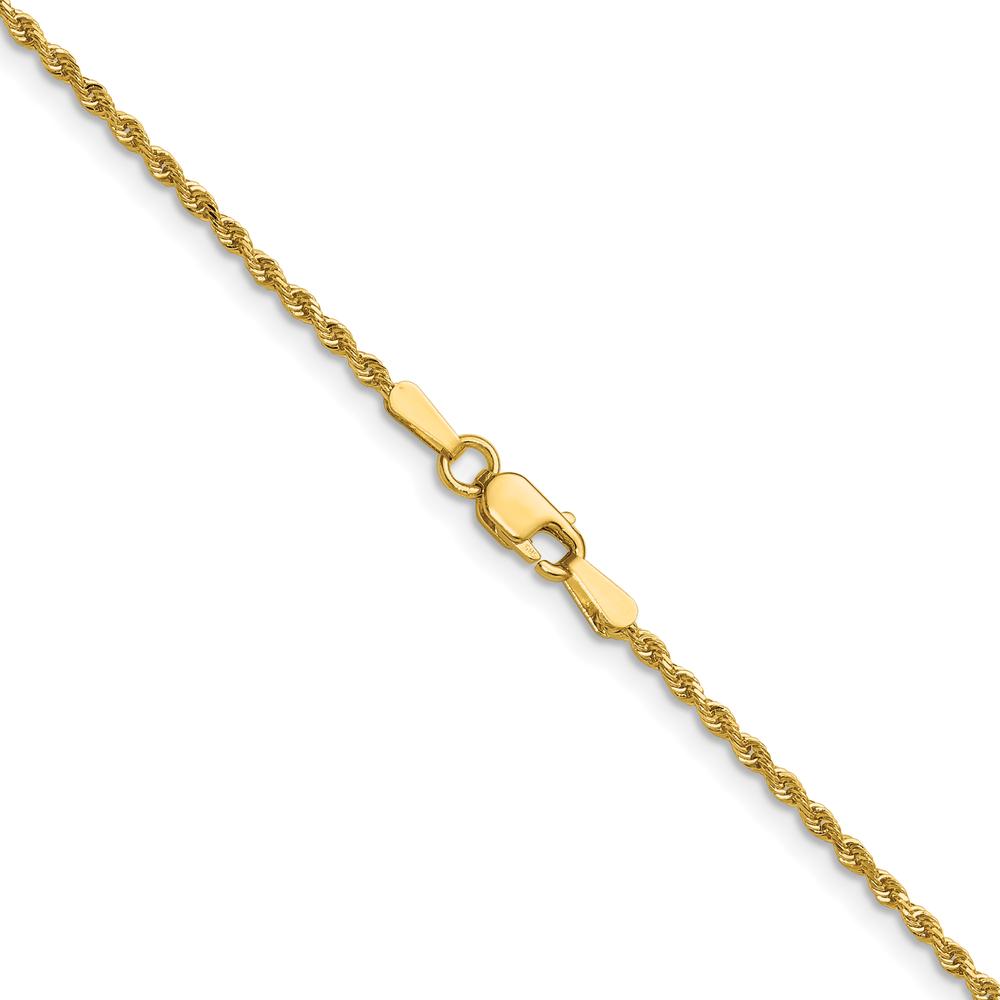 14K Yellow Gold 28" Diamond-Cut Rope Necklace with Lobster Clasp