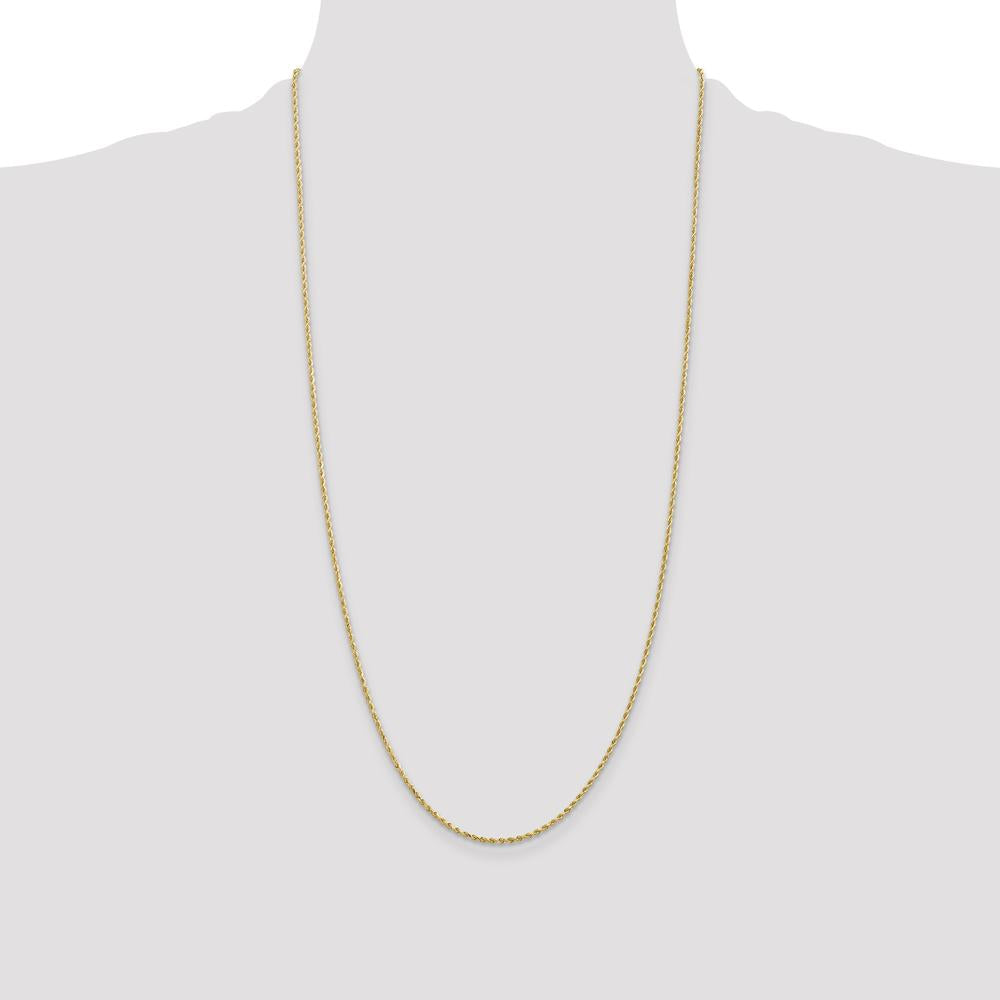 14K Yellow Gold 28" Diamond-Cut Rope Necklace with Lobster Clasp