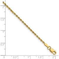 14K Yellow Gold 28" Diamond-Cut Rope Necklace with Lobster Clasp