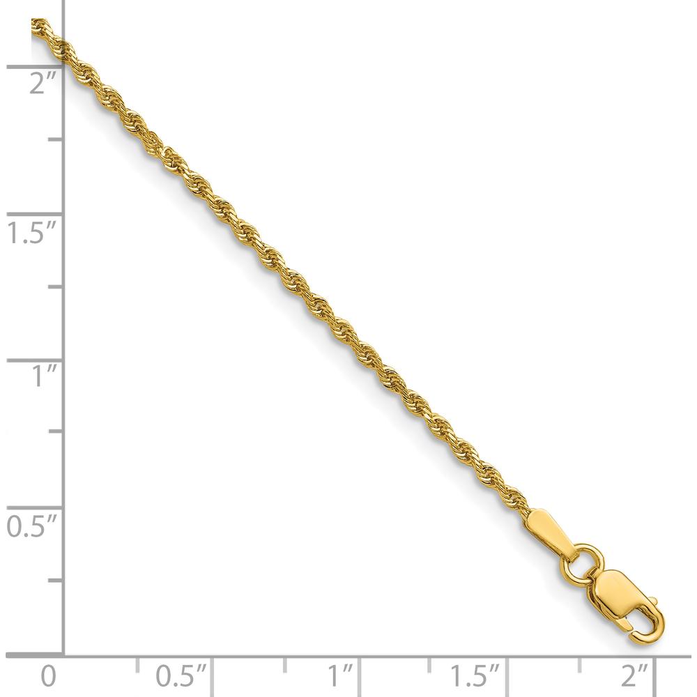 14K Yellow Gold 28" Diamond-Cut Rope Necklace with Lobster Clasp