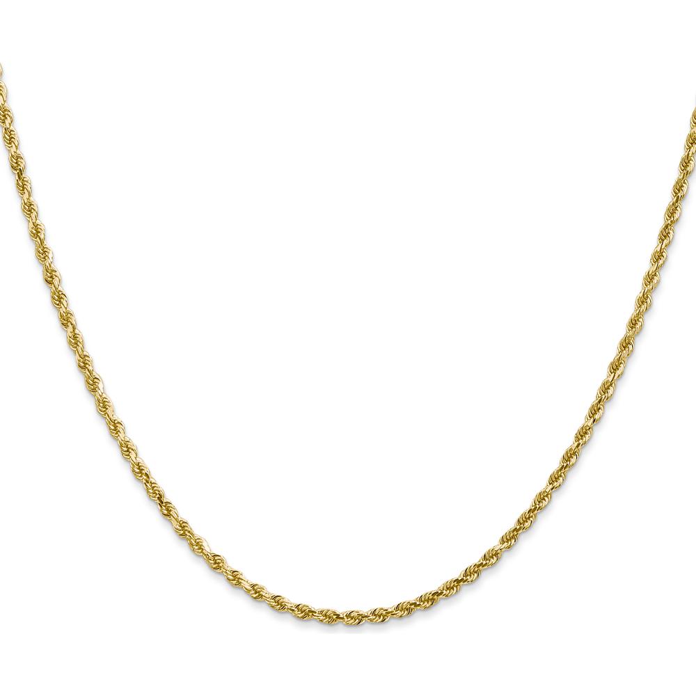 14K Yellow Gold 28" Diamond-Cut Rope Necklace with Lobster Clasp