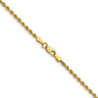 14K Yellow Gold 28" Diamond-Cut Rope Necklace with Lobster Clasp