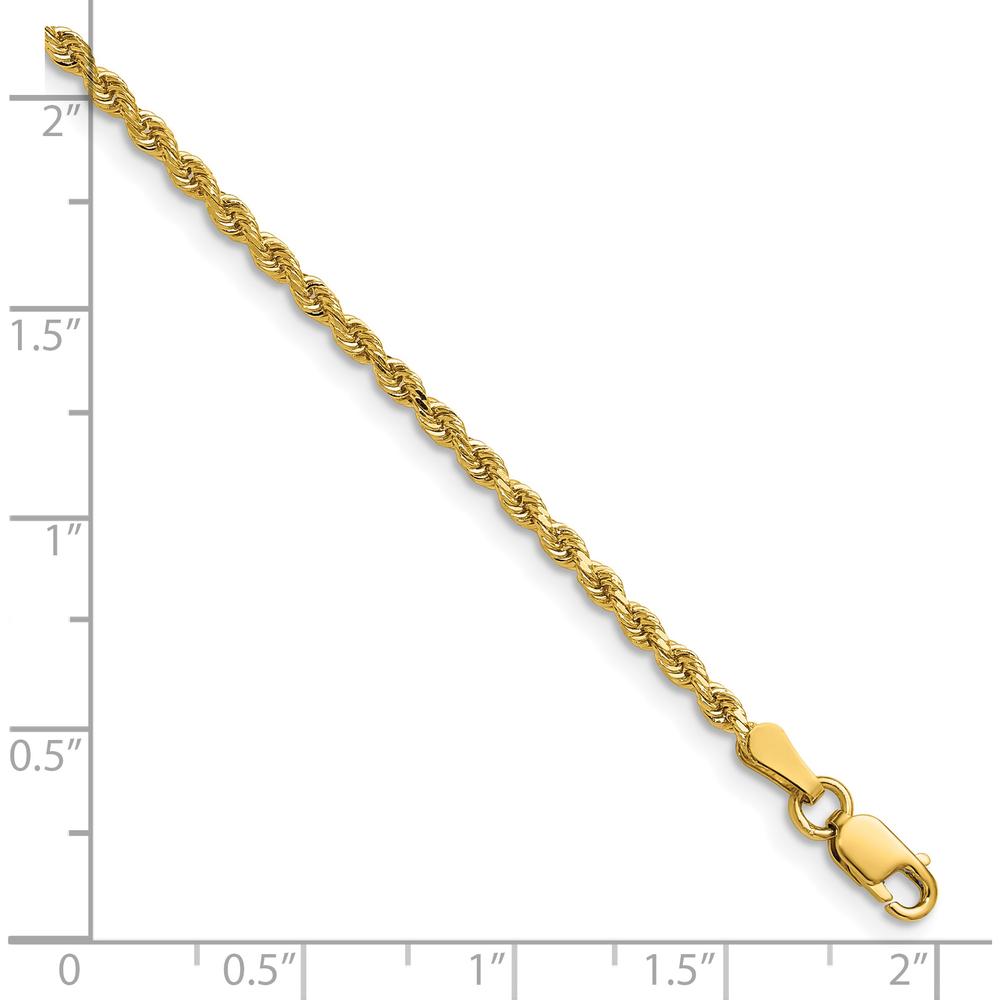 14K Yellow Gold 28" Diamond-Cut Rope Necklace with Lobster Clasp
