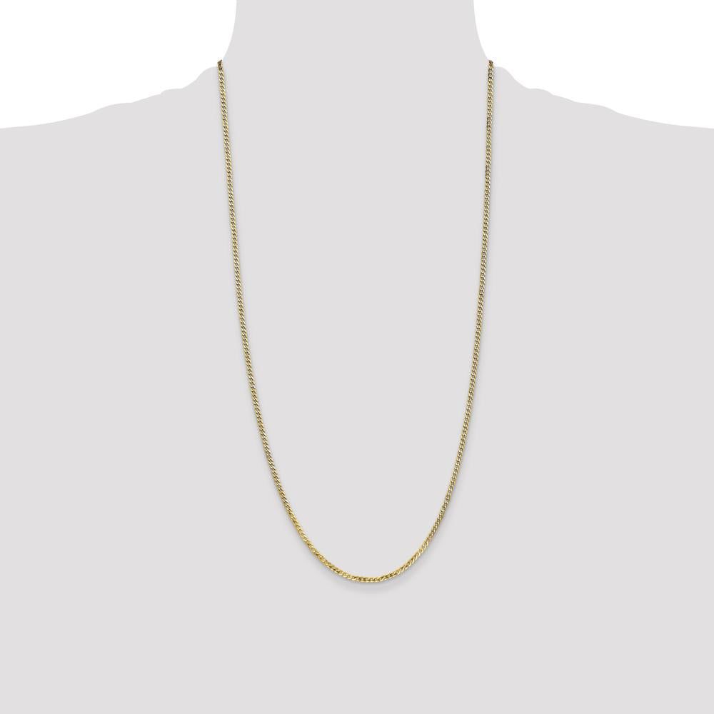 14K Yellow Gold 28" Flat Beveled Curb Chain with Lobster Clasp by Oro Pregiato