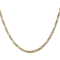 14K Yellow Gold 28" Flat Figaro Chain - 2.75mm Width with Lobster Clasp by Oro Pregiato