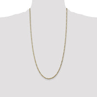 14K Yellow Gold 28" Flat Figaro Chain - 2.75mm Width with Lobster Clasp by Oro Pregiato
