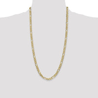 14K Yellow Gold 28" Flat Figaro Chain Necklace - 6.25mm Width by Oro Pregiato