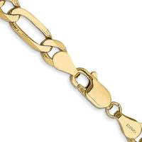 14K Yellow Gold 28" Flat Figaro Chain with Polished Finish - 5.25mm Width by Oro Pregiato