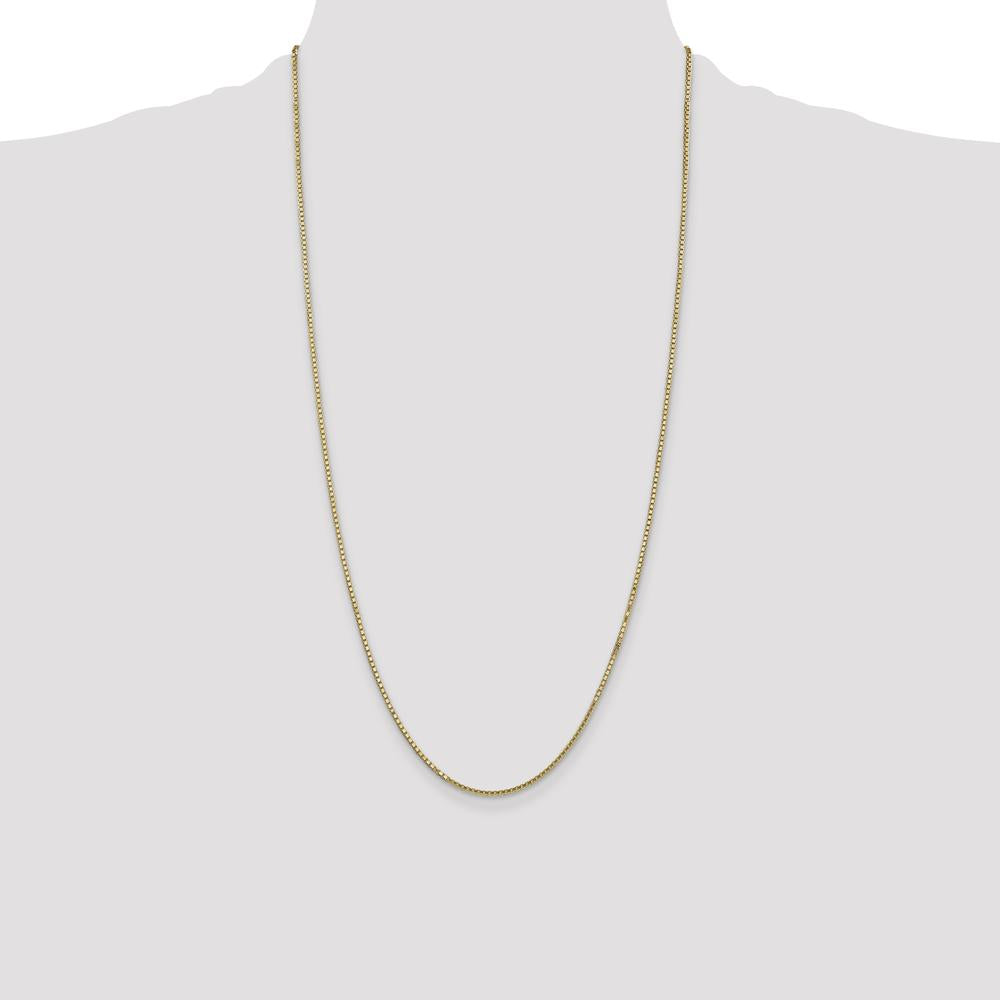 14K Yellow Gold 28-inch Box Chain Necklace with Lobster Clasp - 1.5mm Width by Oro Pregiato