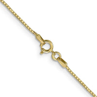 14K Yellow Gold 28-Inch Box Chain with Spring Ring Clasp - 0.9mm Width by Oro Pregiato