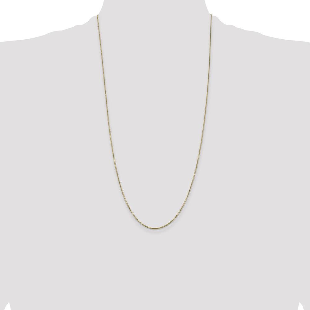 14K Yellow Gold 28-Inch Box Chain with Spring Ring Clasp - 0.9mm Width by Oro Pregiato