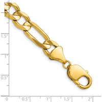 14K Yellow Gold 28-inch Polished Figaro Chain Necklace - 10mm Width by Oro Pregiato