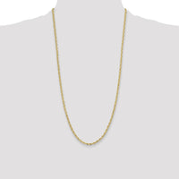 14K Yellow Gold 28-Inch Semi-Solid Rope Chain - 3.5mm Width by Oro Pregiato