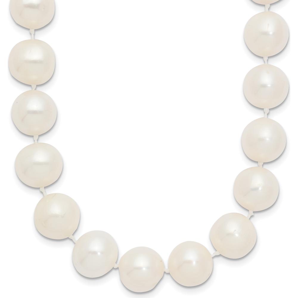 14K Yellow Gold 28" Necklace with 10-11mm White Near-Round Freshwater Cultured Pearls by Monteluci Fine Jewelry
