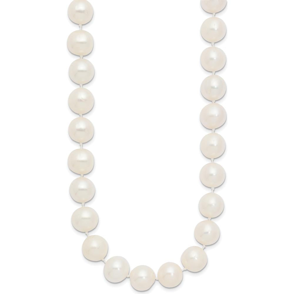 14K Yellow Gold 28" Necklace with 10-11mm White Near-Round Freshwater Cultured Pearls by Monteluci Fine Jewelry