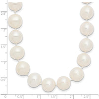 14K Yellow Gold 28" Necklace with 10-11mm White Near-Round Freshwater Cultured Pearls by Monteluci Fine Jewelry