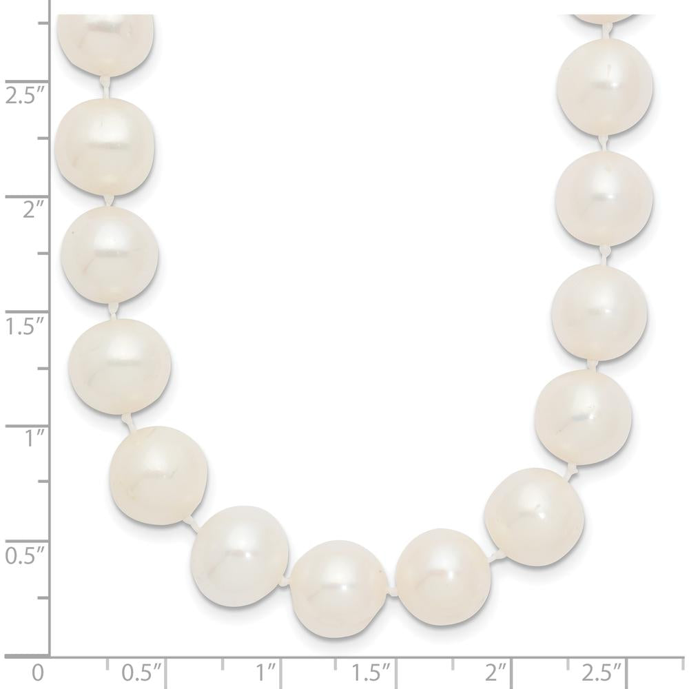 14K Yellow Gold 28" Necklace with 10-11mm White Near-Round Freshwater Cultured Pearls by Monteluci Fine Jewelry
