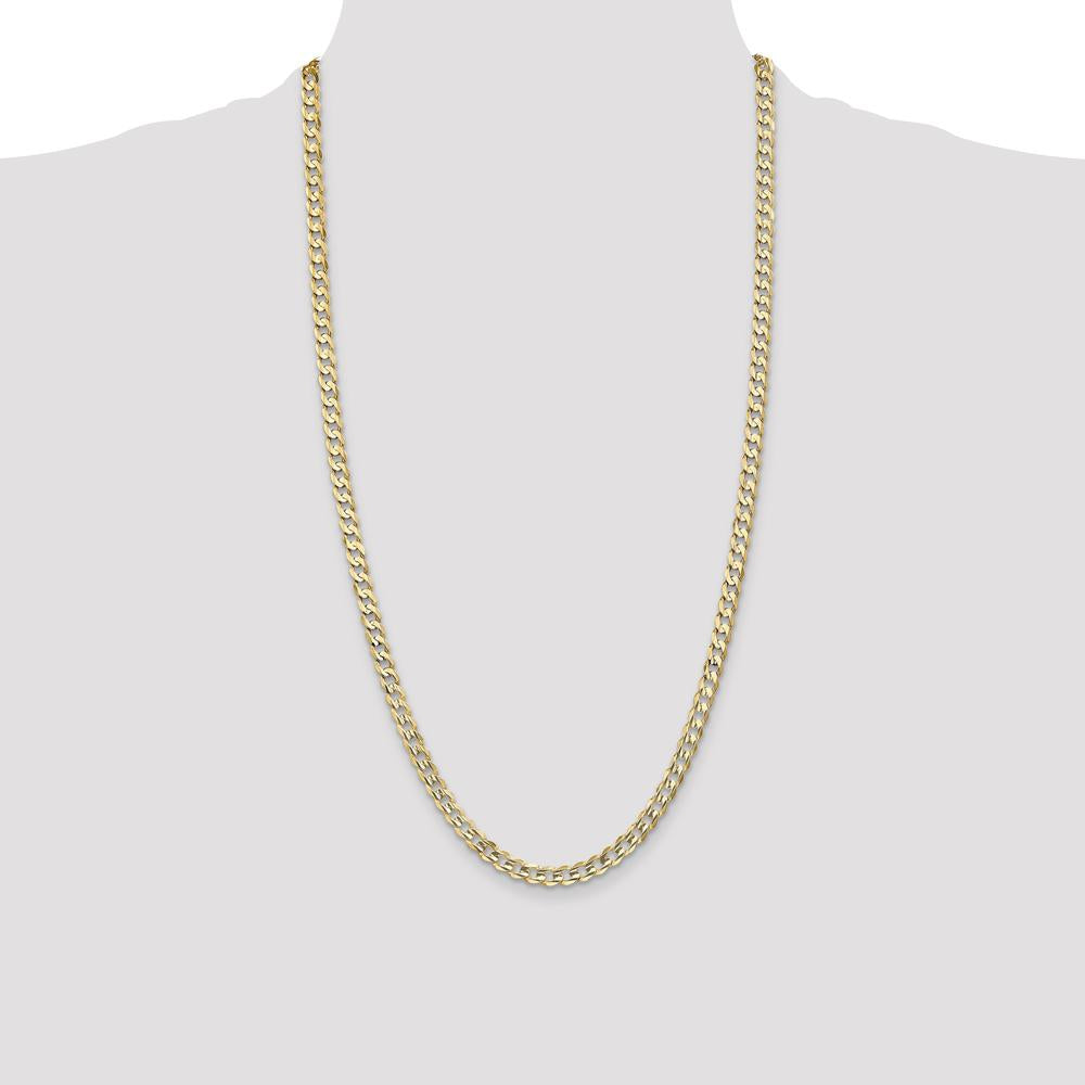 14K Yellow Gold 28" Open Concave Curb Chain Necklace - 5.25mm Width by Oro Pregiato